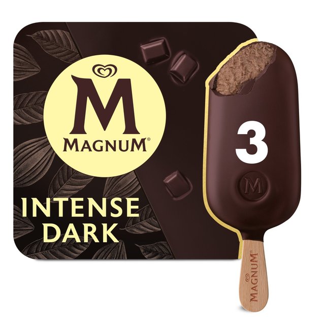 Magnum Intense Dark Chocolate Ice Cream  3 x 100ml