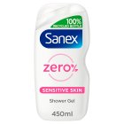 Sanex Zero% Sensitive Skin Shower Gel Body Wash 450ml