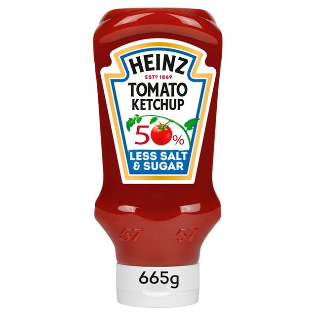 Heinz Tomato Ketchup 50% Less Sugar And Salt 605ml