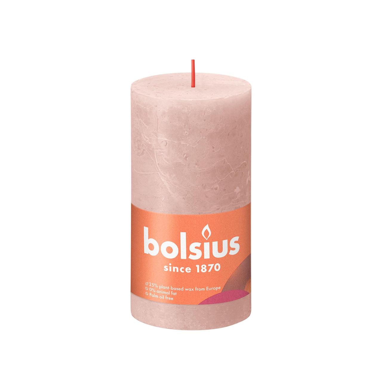 Bolsius Rustic Candle 130/68 - Misty Pink