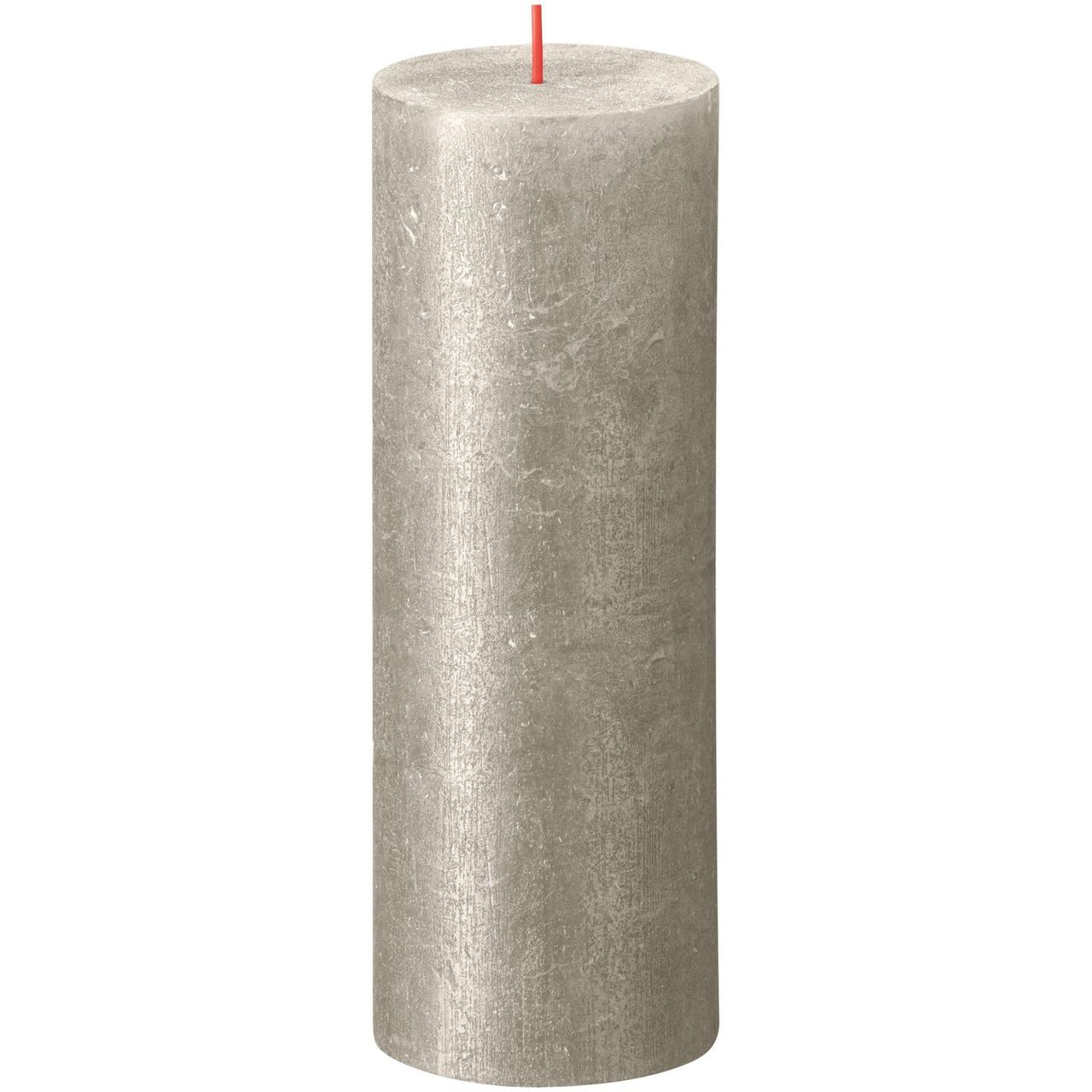 Bolsius Rustic Candle Shimmer Silver 19cm