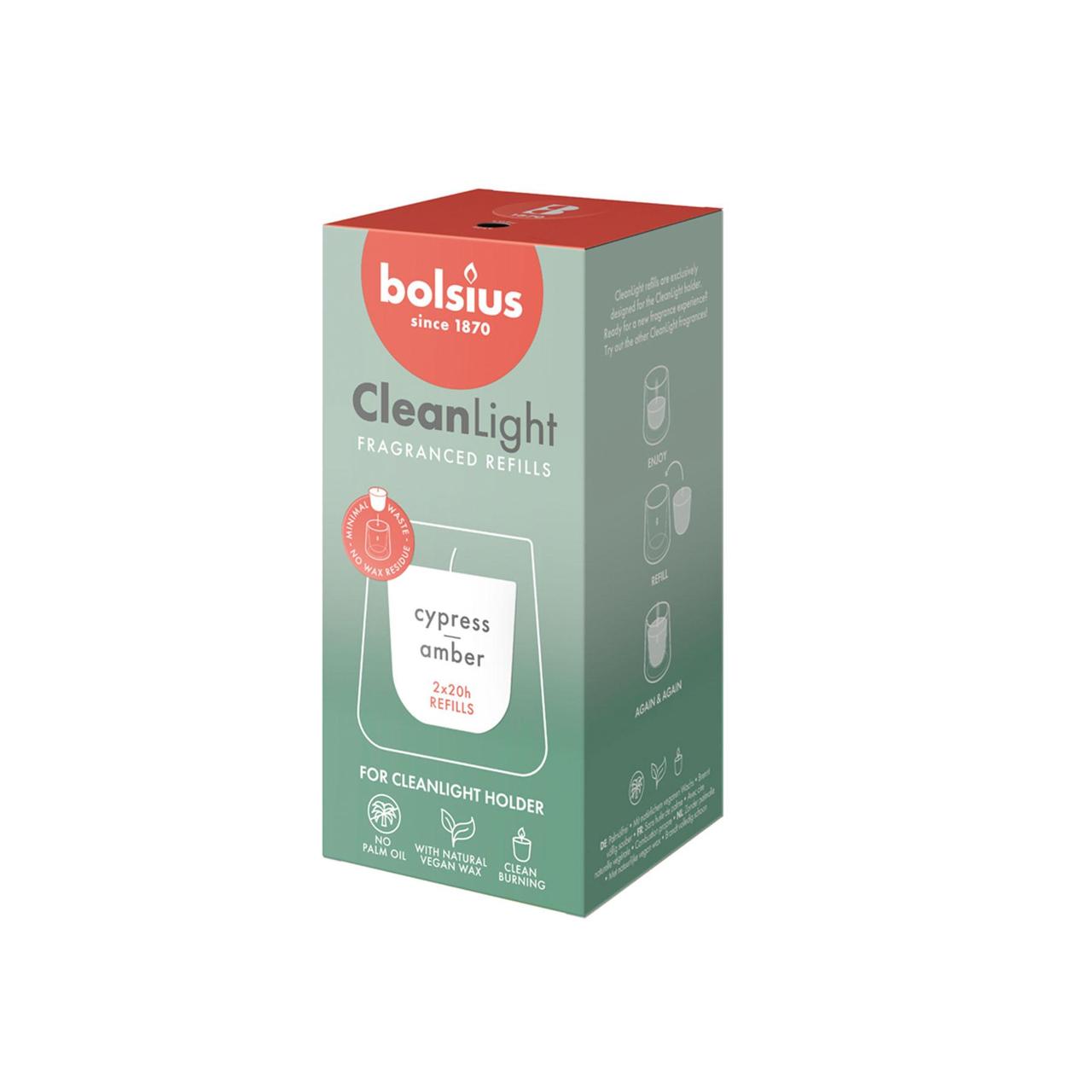 Bolsius Cleanlight Refil - Cypress & Amber