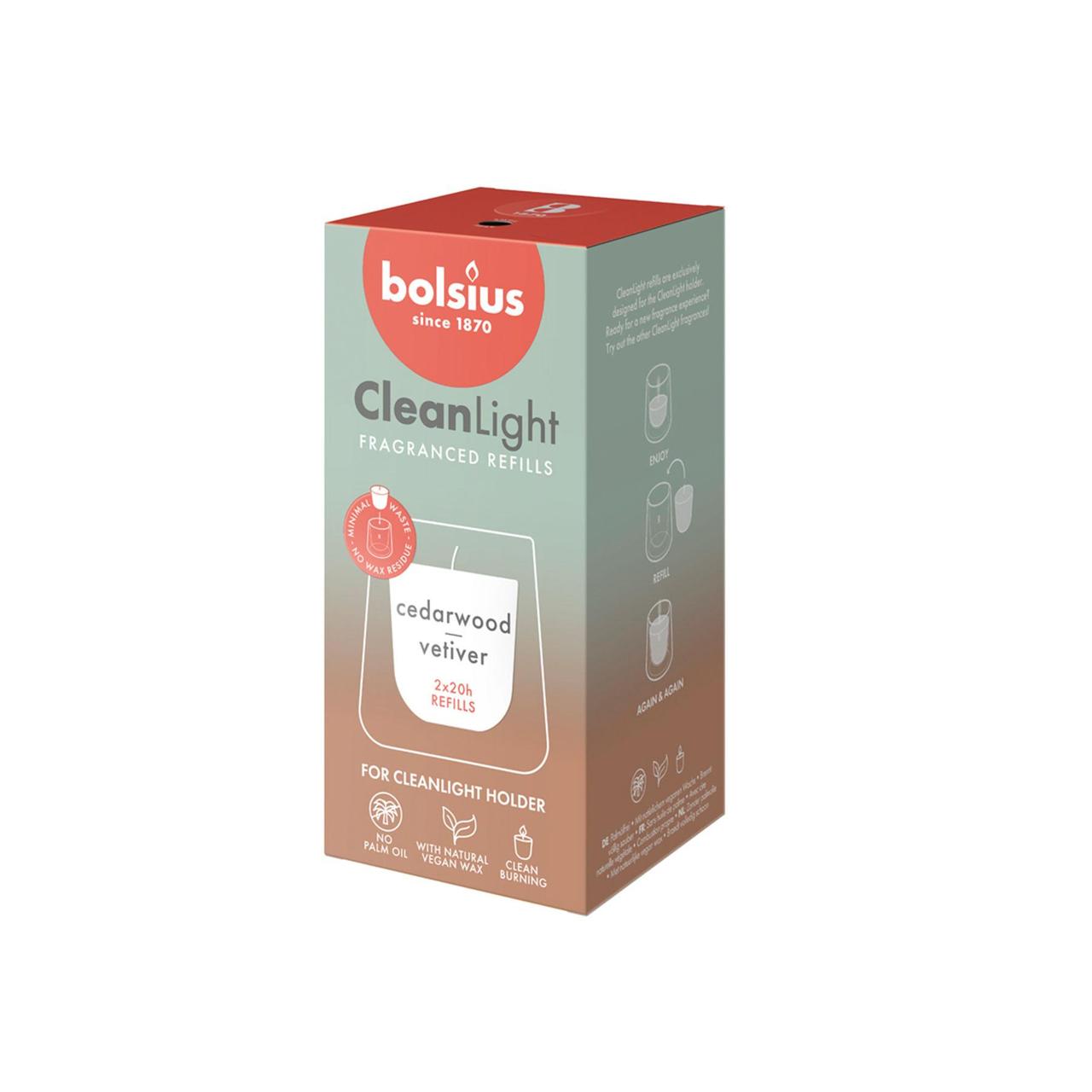 Bolsius Cleanlight Refil - Cedar Wood & Vetiver