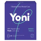 Yoni Organic Cotton Sanitary Towels Heavy With Wings x10