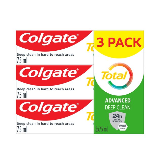 Colgate Total Advanced Deep Clean Toothpaste Pack 3x75ml