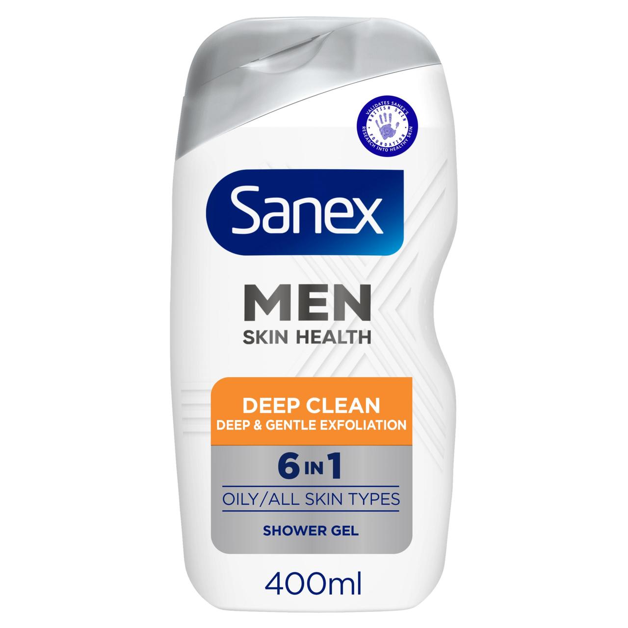 Sanex Men Skin Health Deep Clean 6 in 1 Body Wash Shower Gel