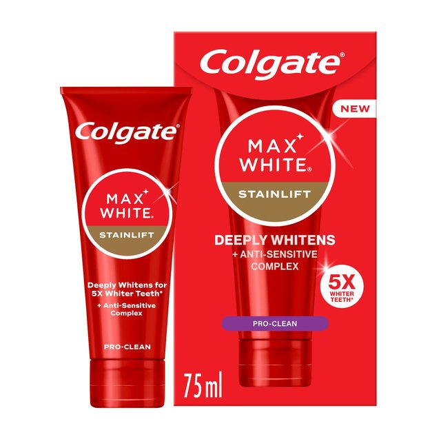 Colgate Max White Stainlift Pro Clean Teeth Whitening Toothpaste 75ml