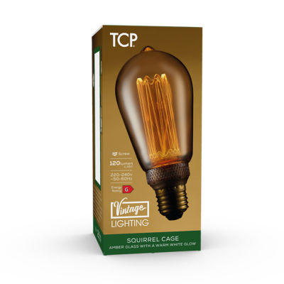 TCP Vintage LED ST64 ES Amber Lightbulb