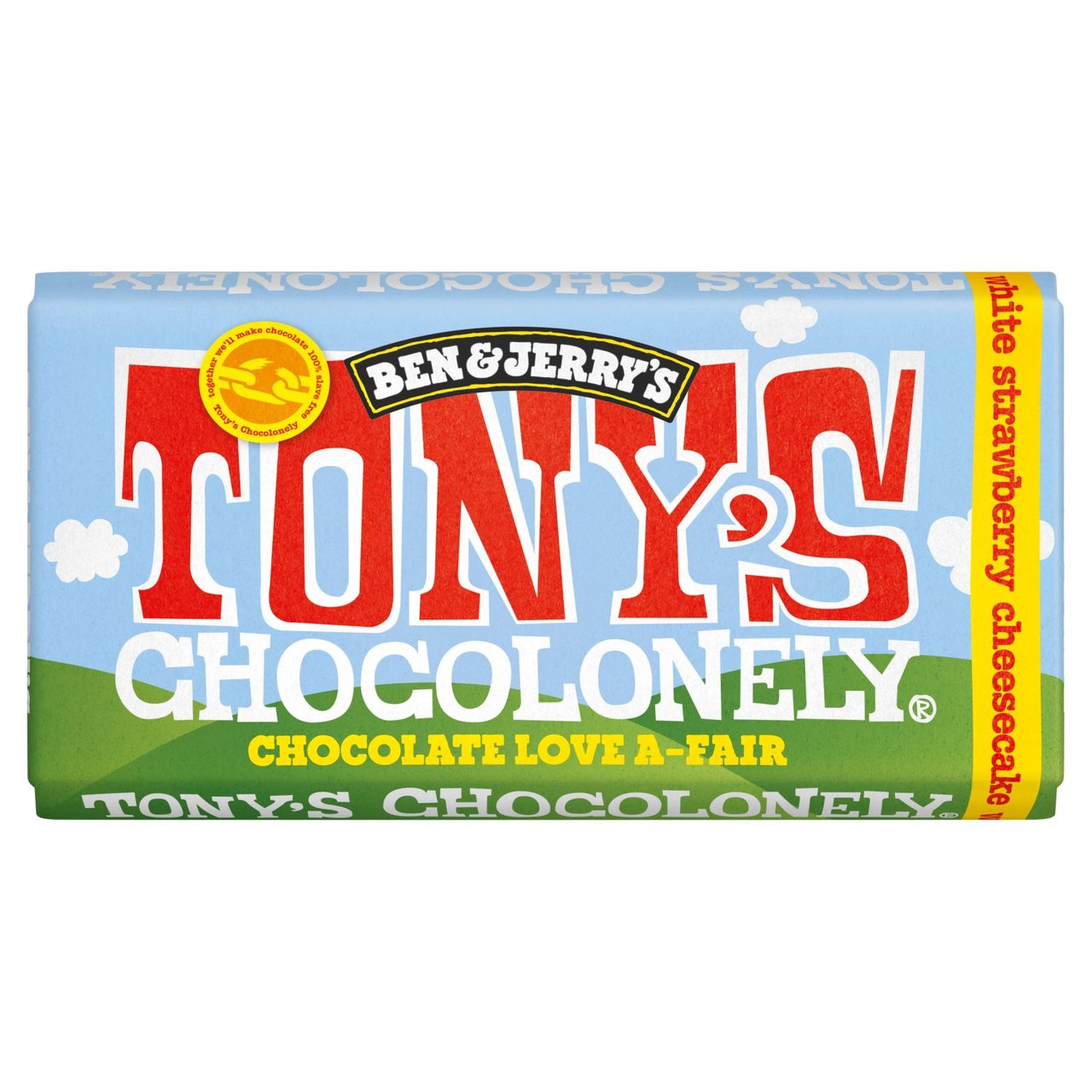 Tony's Chocolonely White Chocolate Strawberry Cheesecake