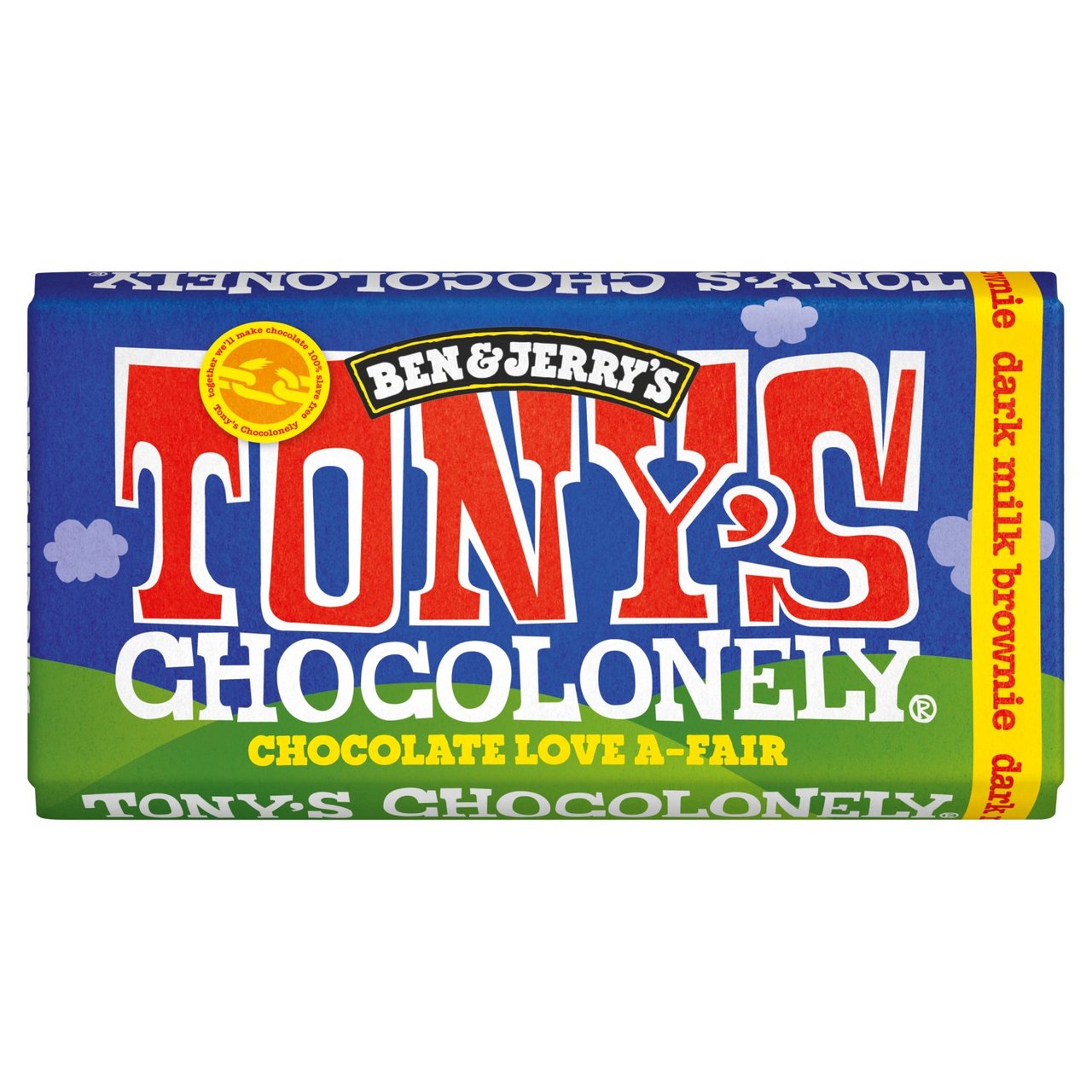 Tonys Chocolonely Chocolate Love A-Fair Dark Milk Brownie Chocolate Bar