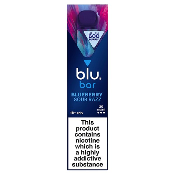 Blu Bar Blueberry Sour Razz Disposable Vape 20mg