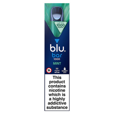 blu bar 1000 Mint Disposable Vape 20mg/ml