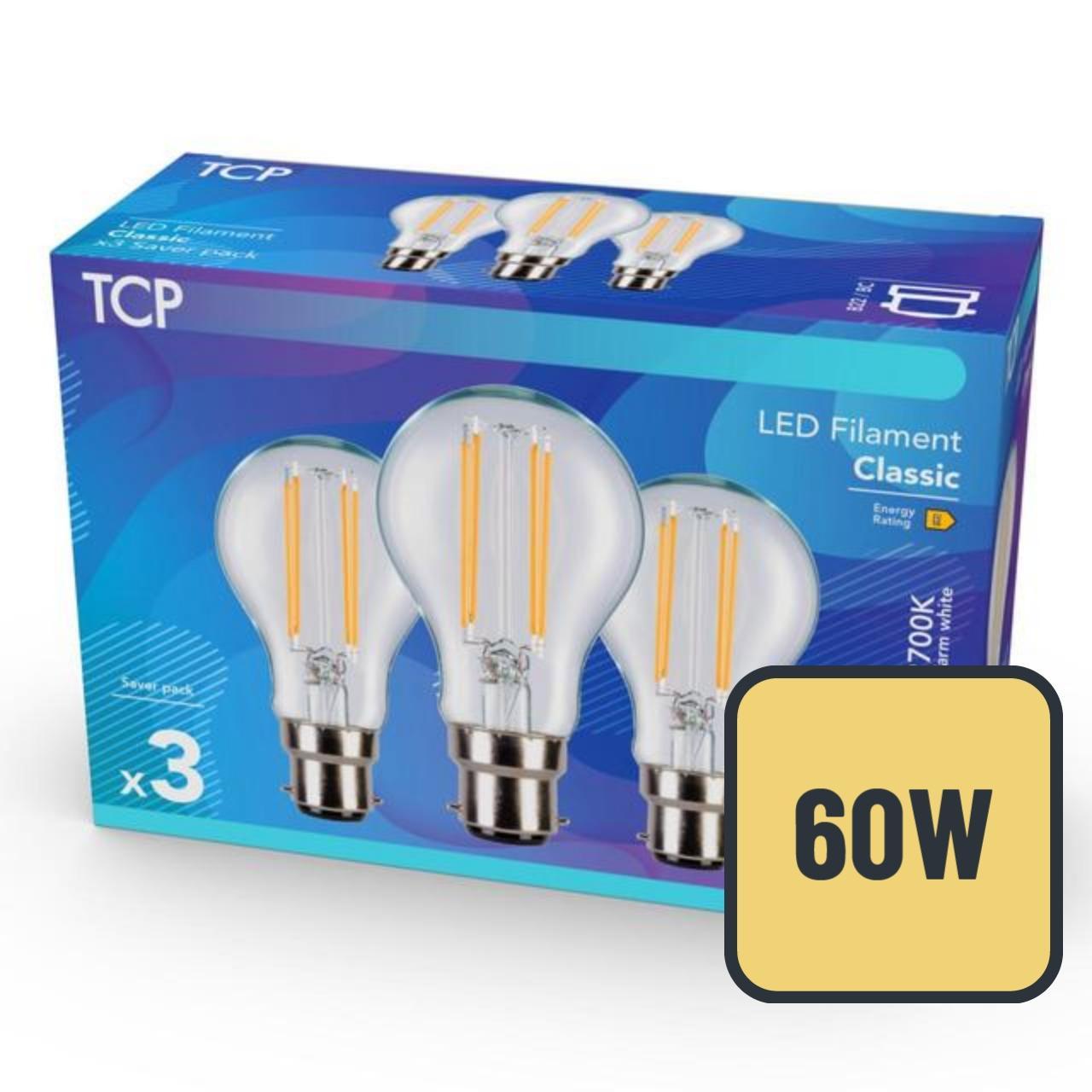 TCP Classic LED Bayonet 60W Light Bulbs