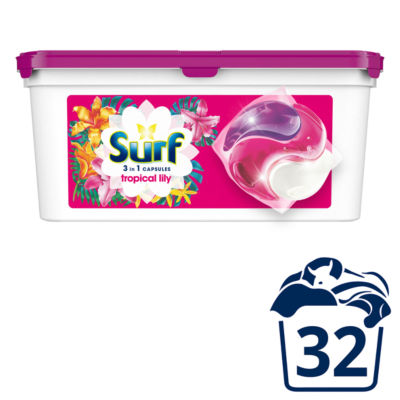 Surf  Tropical Lily 3 in 1 capsules Washing Capsules 32 Washes