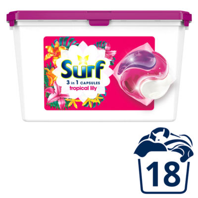 Surf Tropical Lily 3 in 1 capsules Washing Capsules 18 Washes