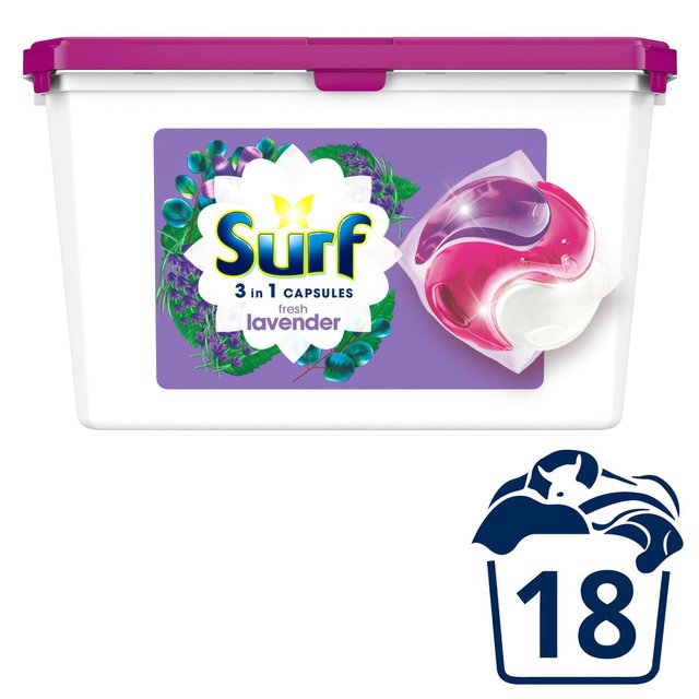 Surf  3-In-1 Fresh Lavender Washing Capsules  18 per pack