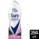 Sure 72hr Invisible Pure Nonstop Protection Anti-Perspirant Deodorant Aerosol 250ml