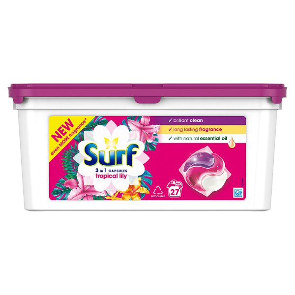 Surf Tropical Lily  3 in 1 Washing Liquid Capsules 27 Washes