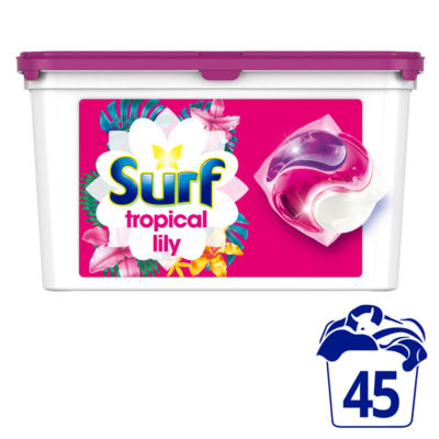 Surf 3-In-1 Tropical Lily Washing Capsules 45 per pack