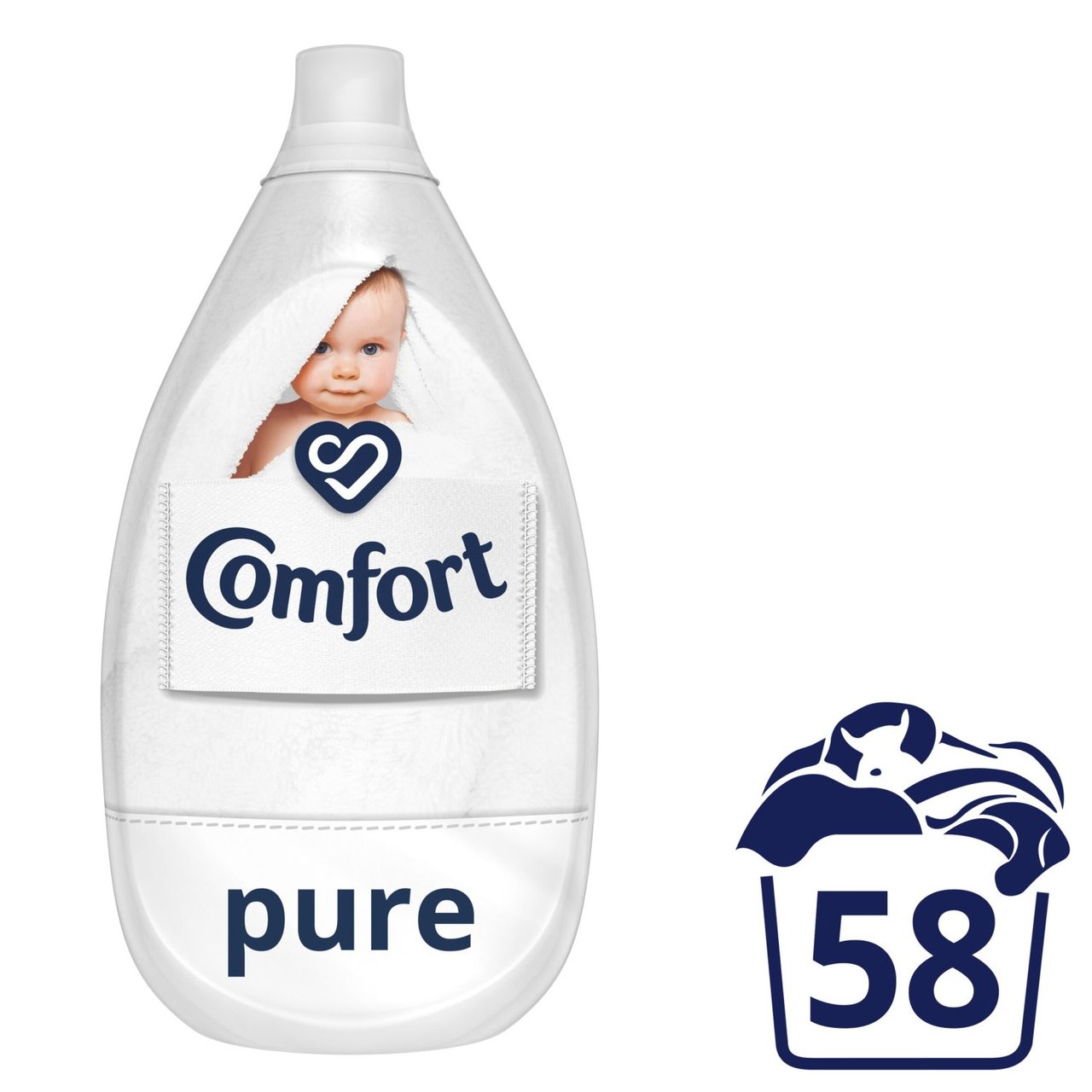 Comfort Ultimate Pure Fabric Conditioner Fresh & Mild 58 Washes 870ml