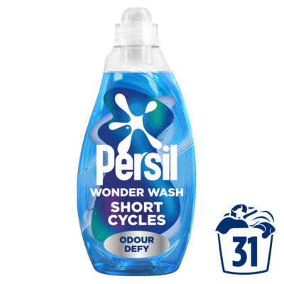 Persil Wonder Wash Bio Liquid Laundry Odour Defy Speed Clean Quick Wash 31 Washes 837ml