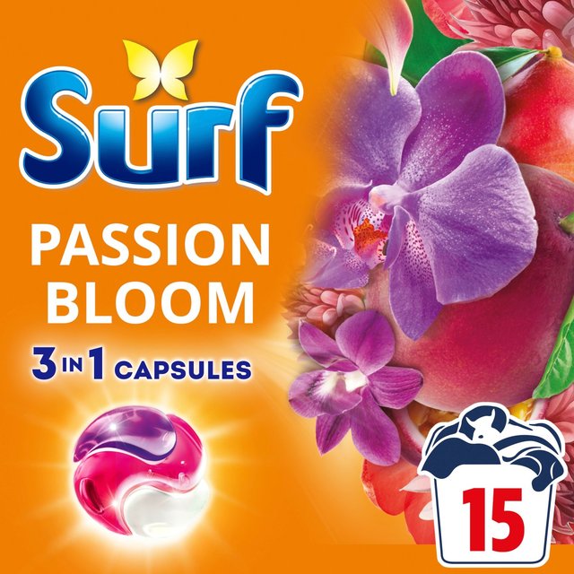 Surf Laundry Washing Detergent Capsules Passion Bloom 15 per pack