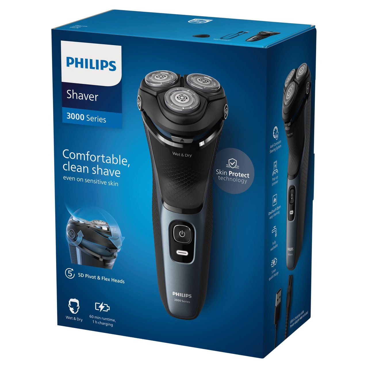 Philips Electric Shaver 3000 Series Deep blue