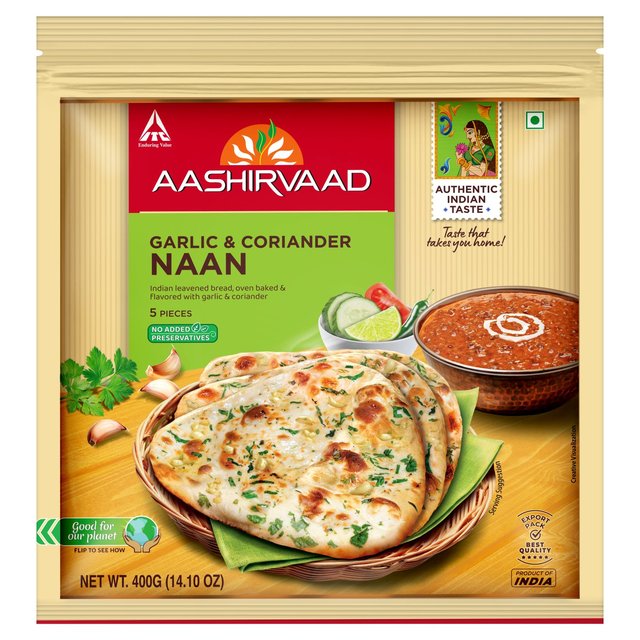 Aashirvaad Garlic & Coriander Naan 400g