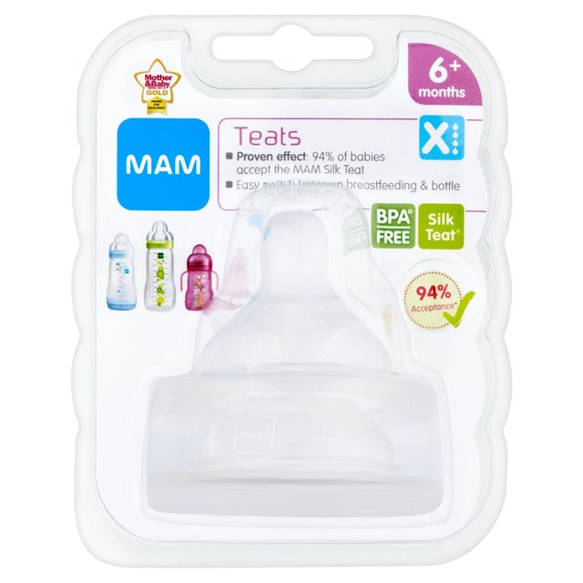 MAM Silicone Cross Cut Bottle Teats 6+ Months