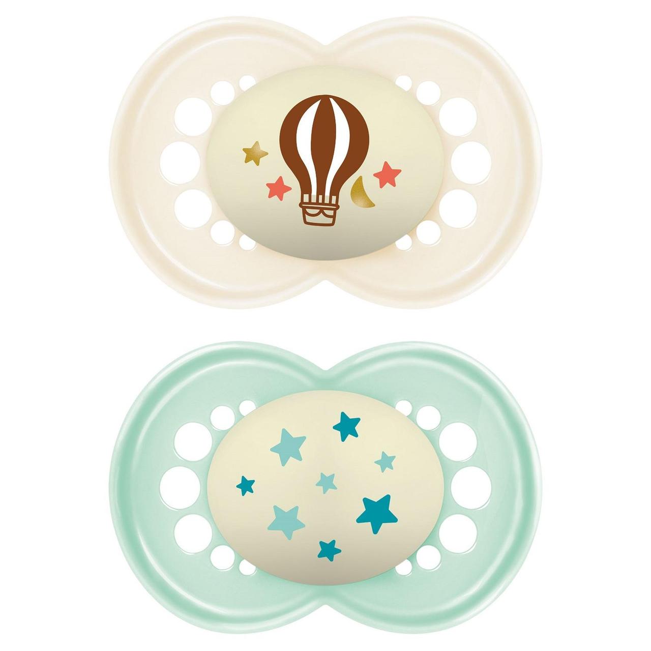 MAM Night Astro 16+m Soother 2pk 