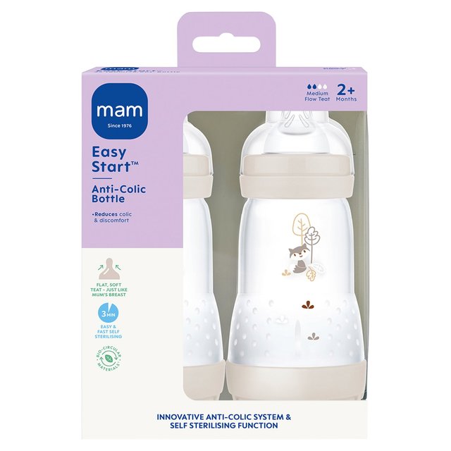 MAM Easy Start Anti Colic Bottle 2M+ 2 per pack - HelloSupermarket