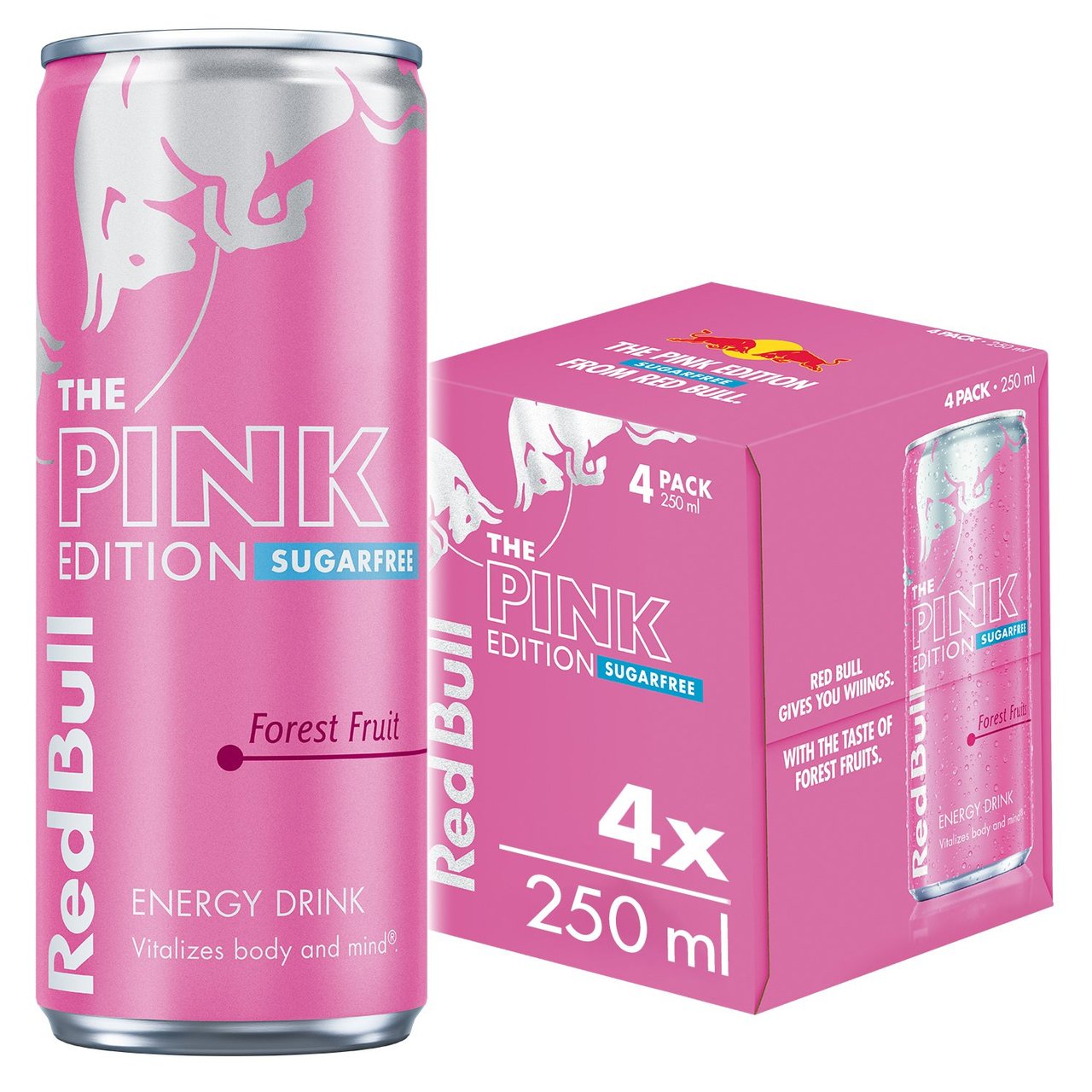 Red Bull Energy Drink Sugar Free Pink Edition Forest Fruits 250ml x4