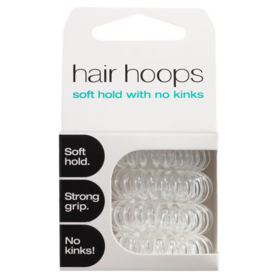 Glow Hair Hoops Clear 4 Pack 