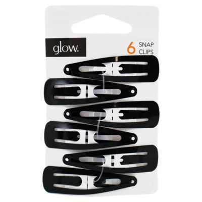 Glow 6 Snap Clips Black