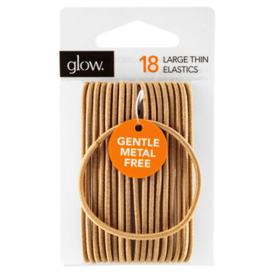 Glow 18 Large Thin Elastics Hair Bands Blonde