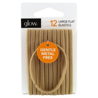 Glow 12 Large Flat Elastics Hair Bands Blonde