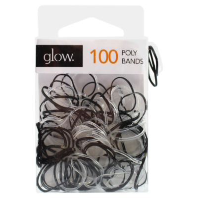 Glow 100 Poly Bands Black & Clear