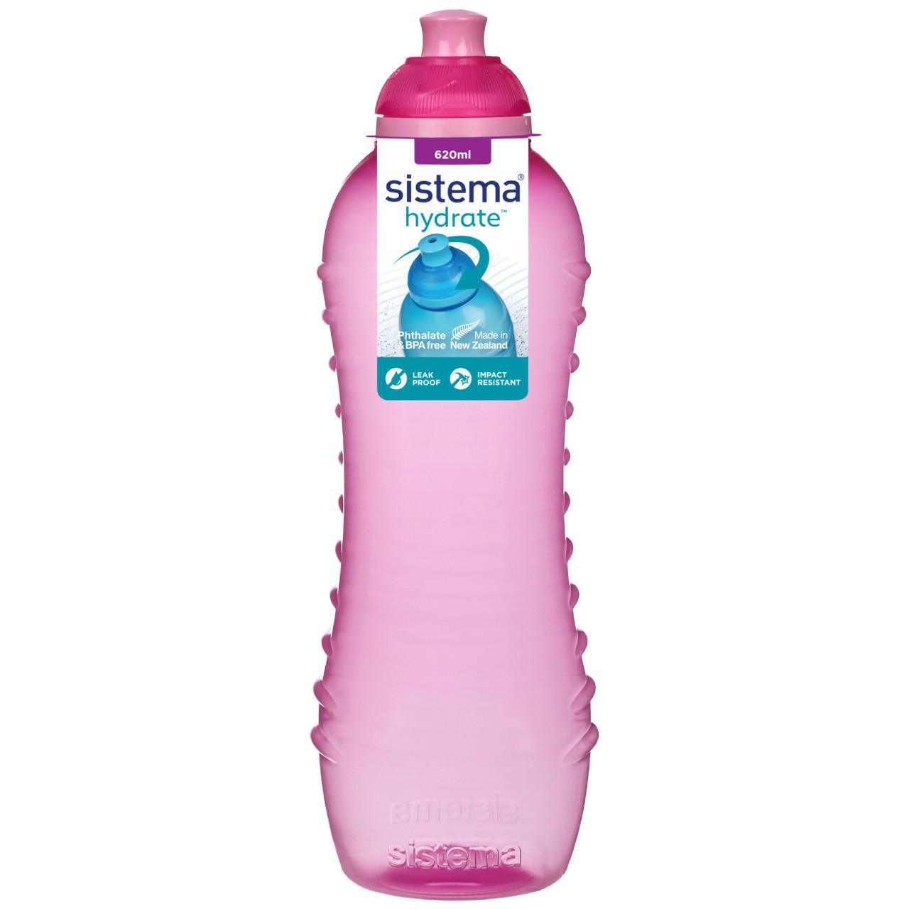 Sistema Hydrate Twist 'n' Sip Water Bottle Pink 620ml