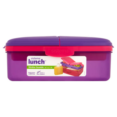 Sistema Slimline QuaddieLunch Box (Colours Vary)