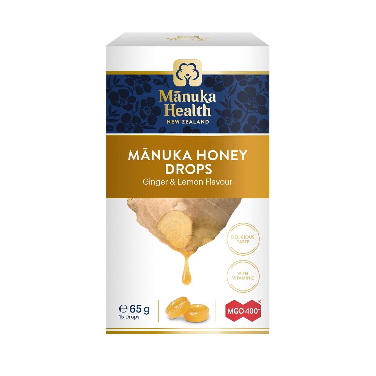 MGO 400+ Manuka Honey Drops with Ginger & Lemon