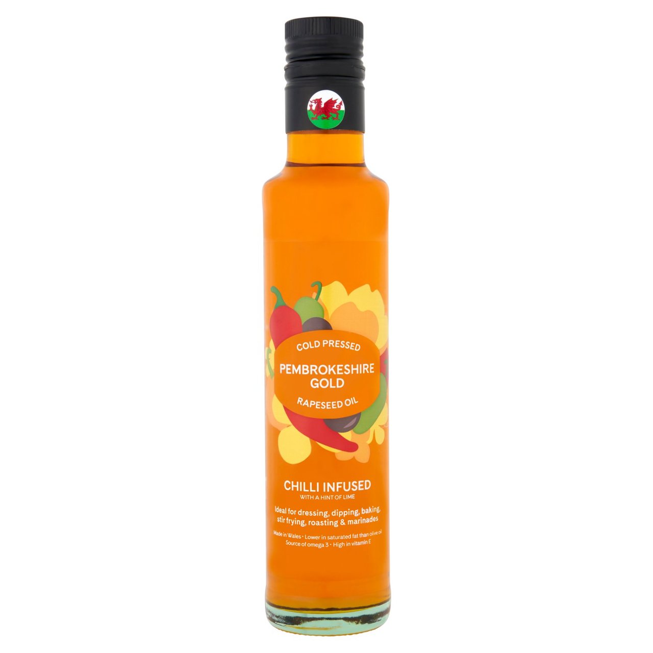 Pembrokeshire Gold Chilli Infused Cold Pressed Rapeseed Oil with Lime