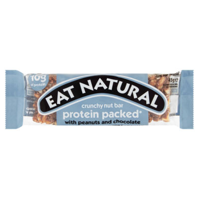 Eat Natural Protein Packed Crunchy Nut Bar with Peanuts and Chocolate