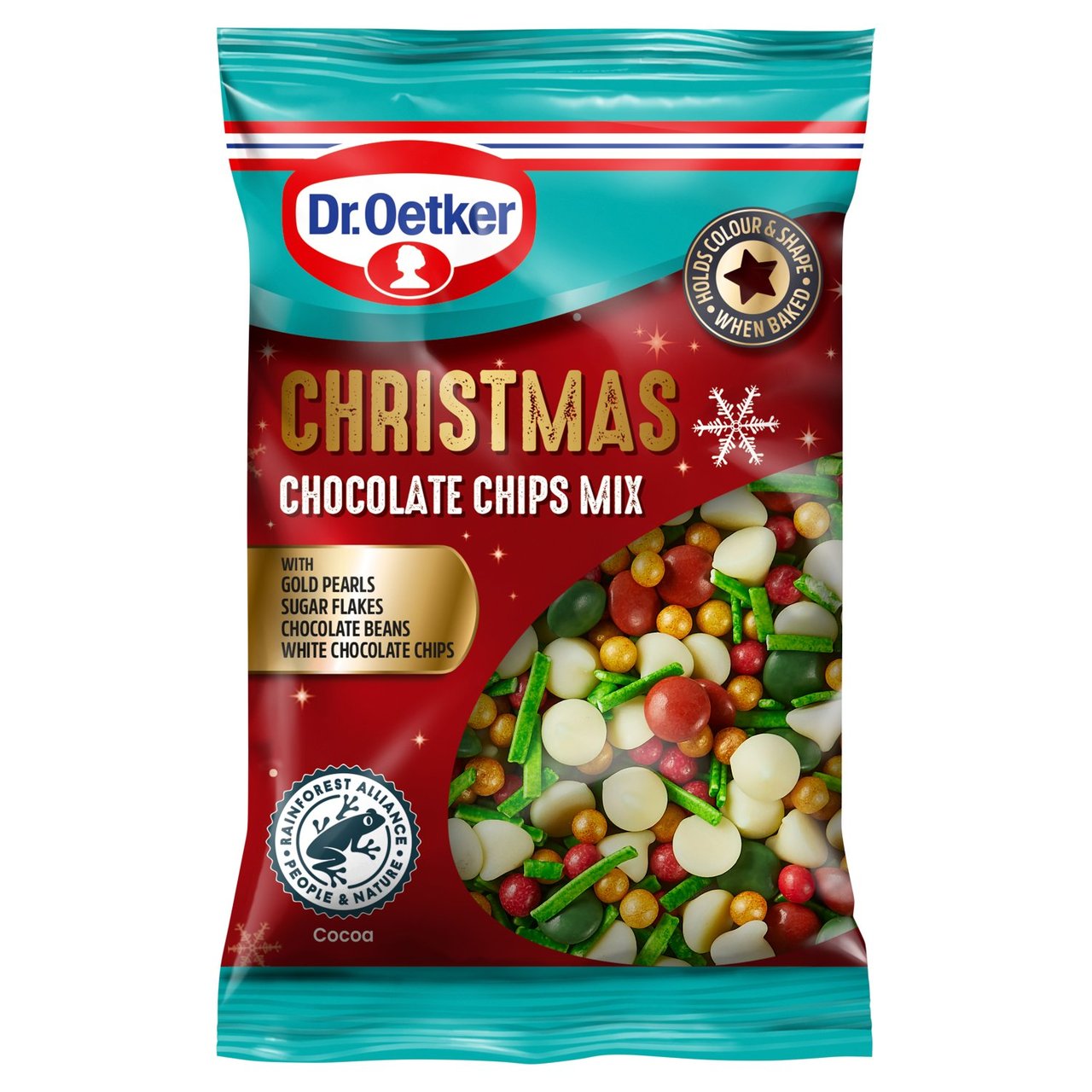 Dr. Oetker Red & Green Christmas Sprinkles with White Chocolate Chips